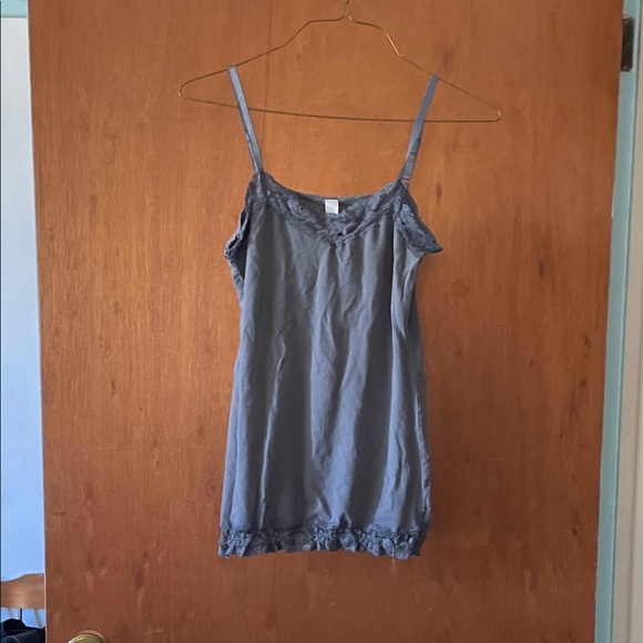 H&M Tops - H&M Charcoal Lace Detail Top